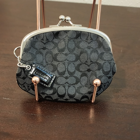 Coach Handbags - Coach Signature C Canvas Kiss Lock Coin Purse